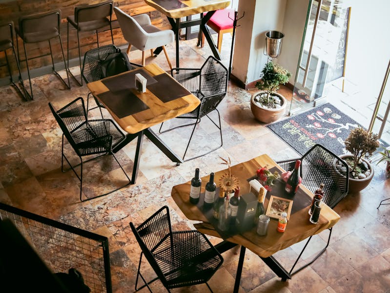 Catering team setting up a professional event